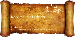 Kanitz Szilárda névjegykártya